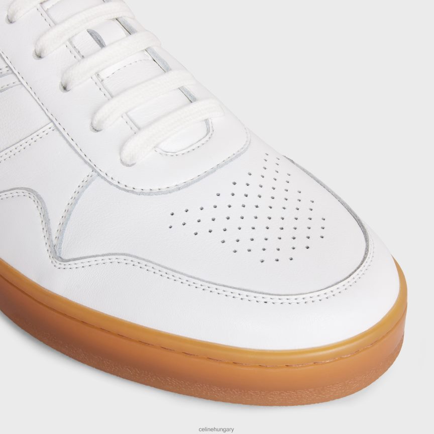 cipő CELINE alacsony fűzős tornacipő borjúbőrből optika fehér/bézs férfiak J6P4882043