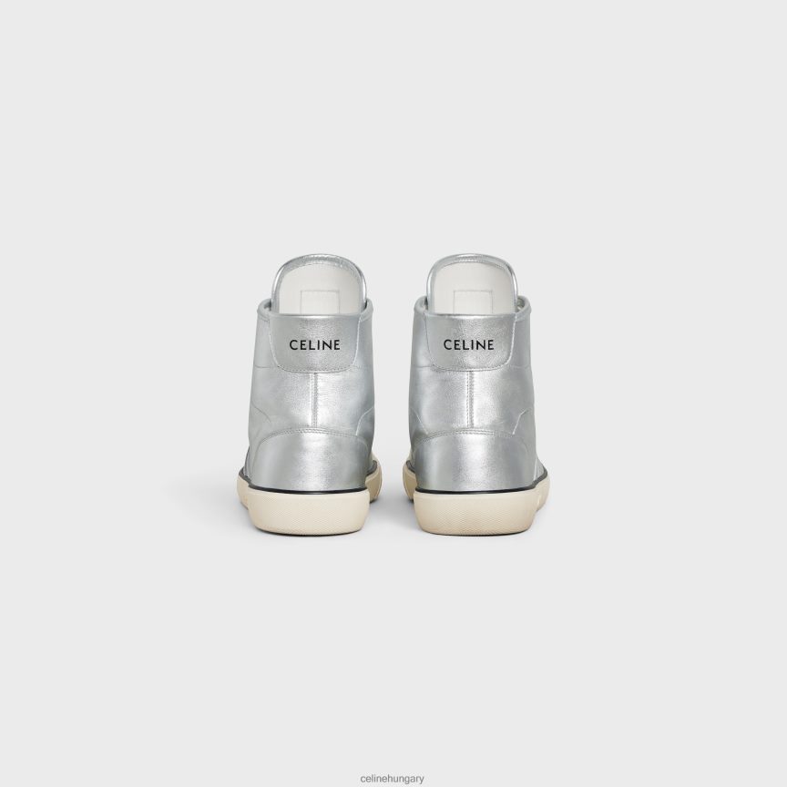 cipő CELINE as-02 közepesen alacsony fűzős alan tornacipő fémezett borjúbőrből ezüst férfiak J6P4882052