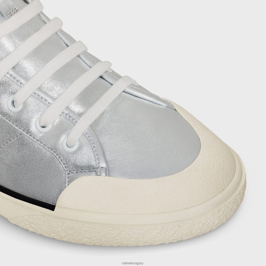 cipő CELINE as-02 közepesen alacsony fűzős alan tornacipő fémezett borjúbőrből ezüst férfiak J6P4882052