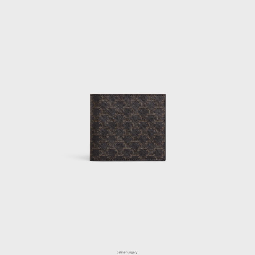 kiegészítők CELINE Kétszeresen összehajtható pénztárca érmetartóval, triumph vászonból fekete férfiak J6P4882133