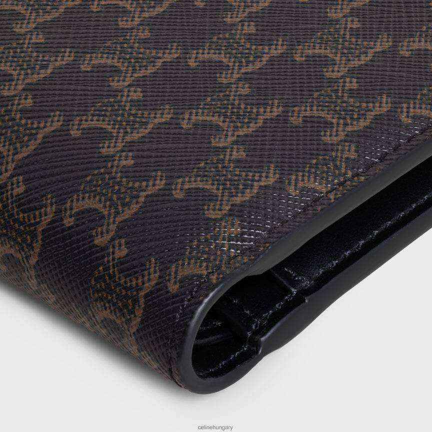 kiegészítők CELINE Kétszeresen összehajtható pénztárca érmetartóval, triumph vászonból fekete férfiak J6P4882133