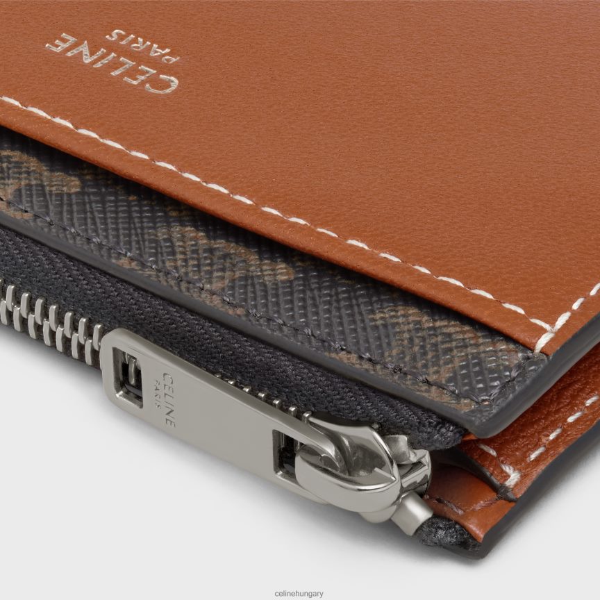 kiegészítők CELINE cipzáras kártyatartó triumph vászonból és báránybőrből Cser férfiak J6P4882126