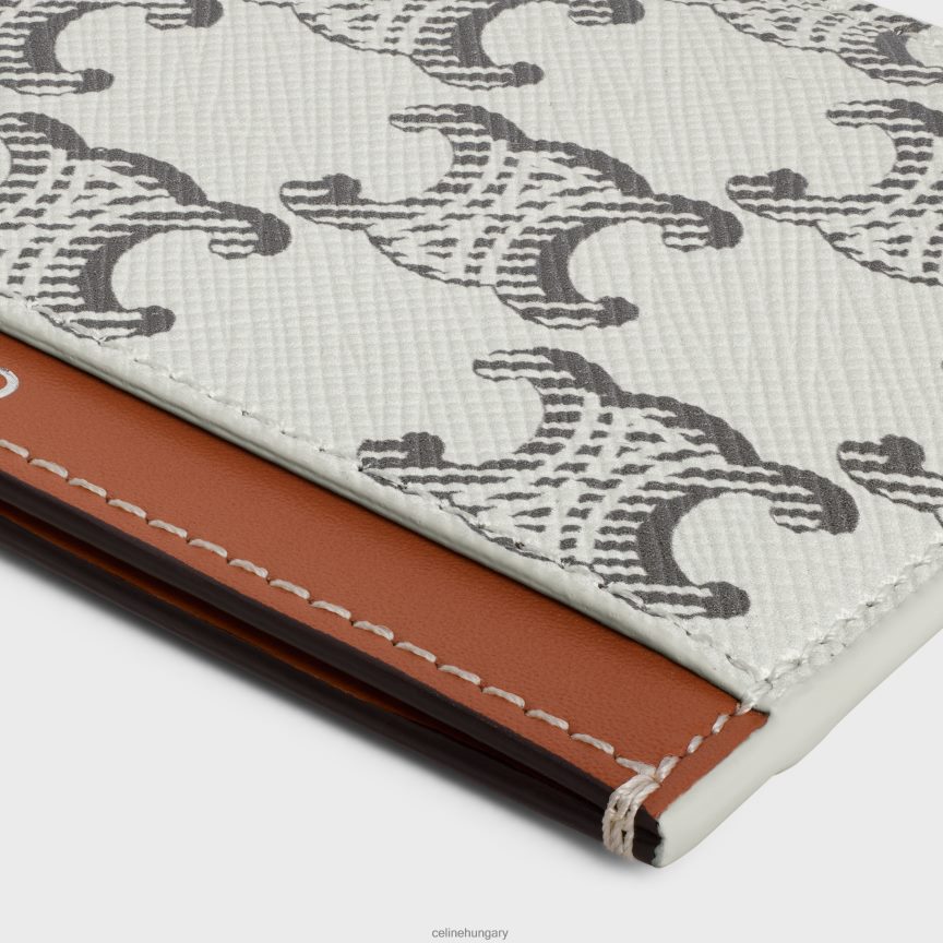 kiegészítők CELINE kártyatartó triumph vászonból és borjúbőrből tan/ekrü férfiak J6P4882132