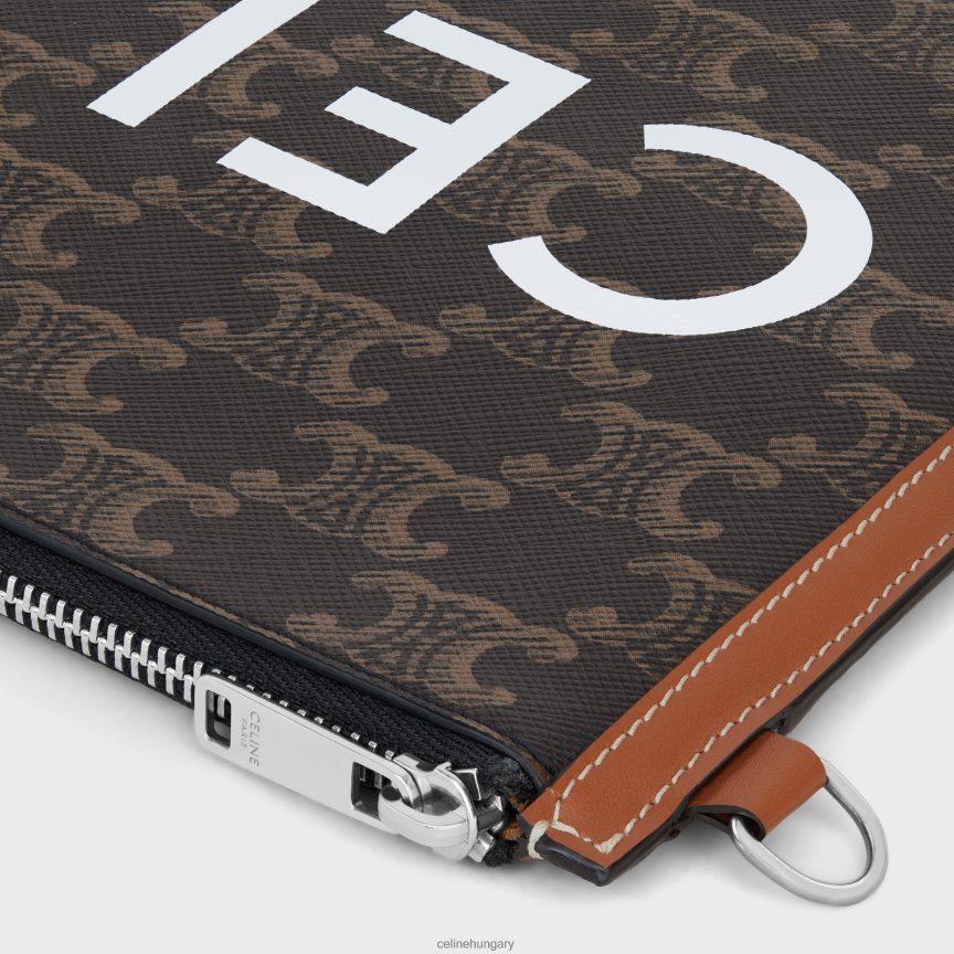 kiegészítők CELINE kis lapos tasak pánttal, triomphe vászon nyomattal Cser férfiak J6P4882144