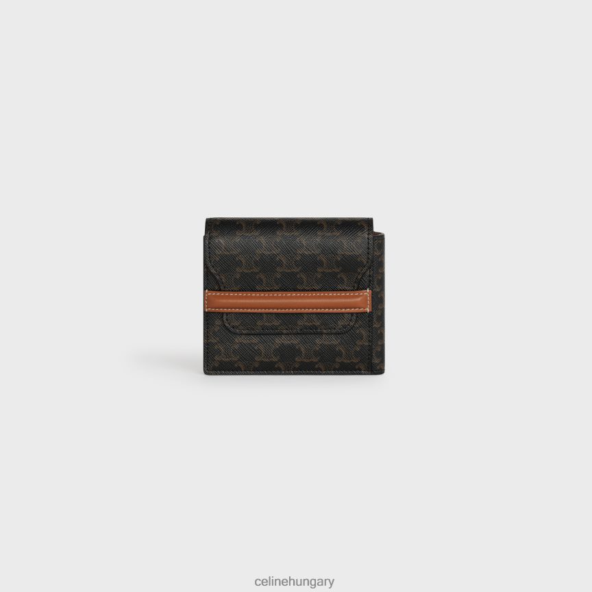 kiegészítők CELINE szárnyas origami pénztárca triomphe vászonból és báránybőrből Cser férfiak J6P4882136