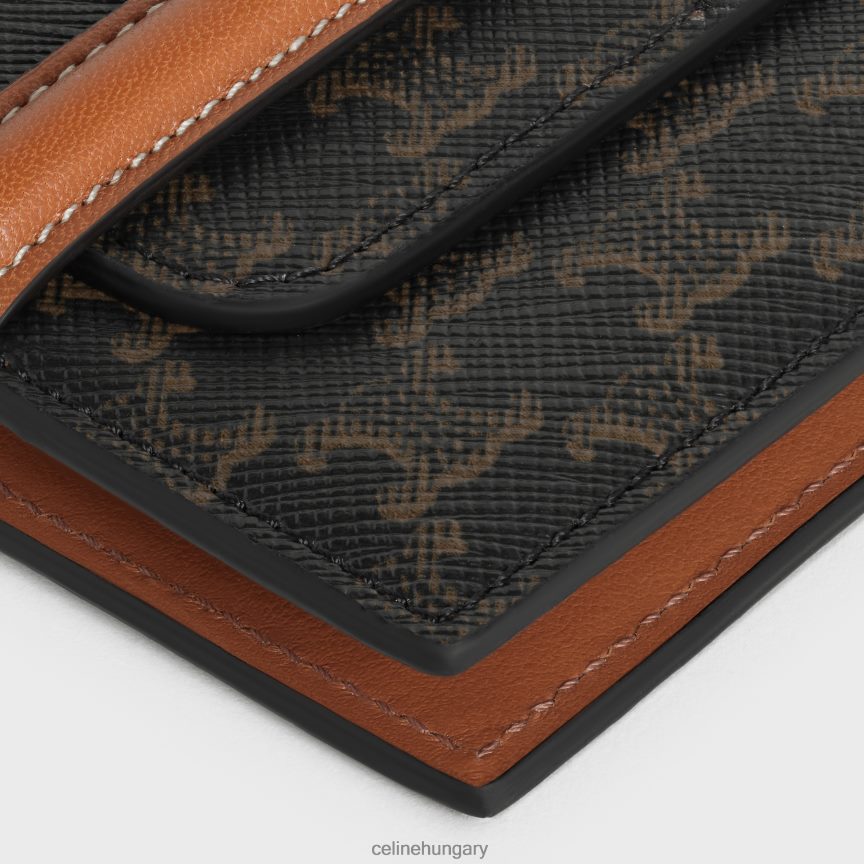 kiegészítők CELINE szárnyas origami pénztárca triomphe vászonból és báránybőrből Cser férfiak J6P4882136