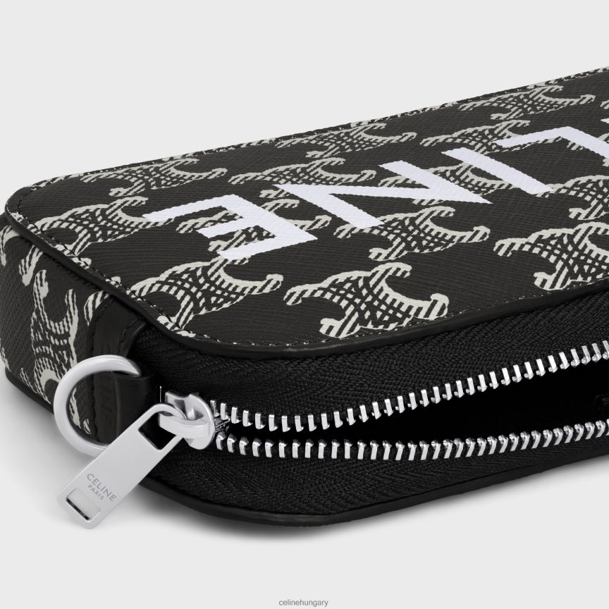 kiegészítők CELINE vízszintes táska triomphe vászonból, kéttónusú nyomattal fekete-fehér férfiak J6P4882118