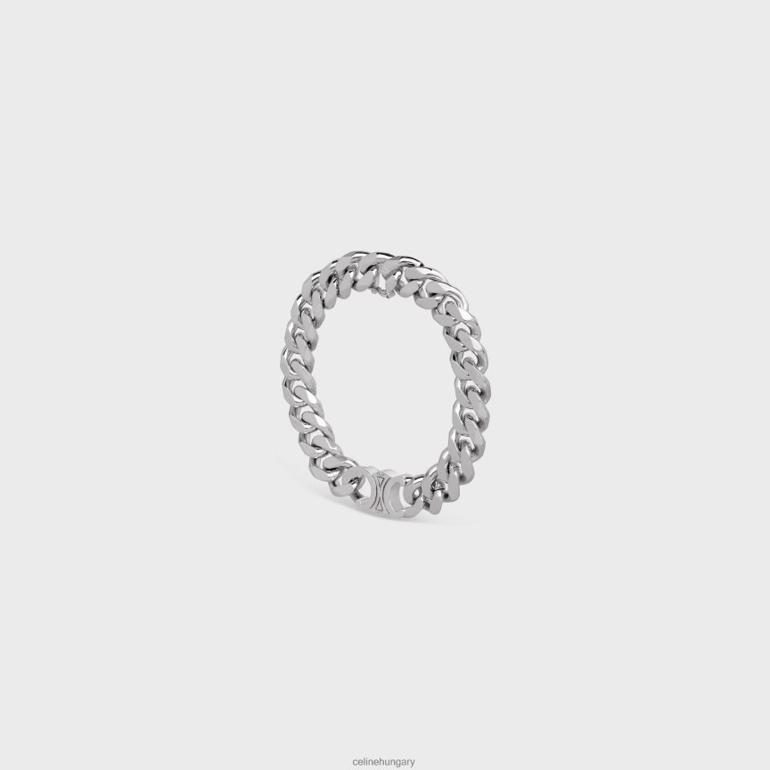 kiegészítők CELINE triomphe gourmette karkötő sárgarézből, ródium bevonattal ezüst férfiak J6P4882280