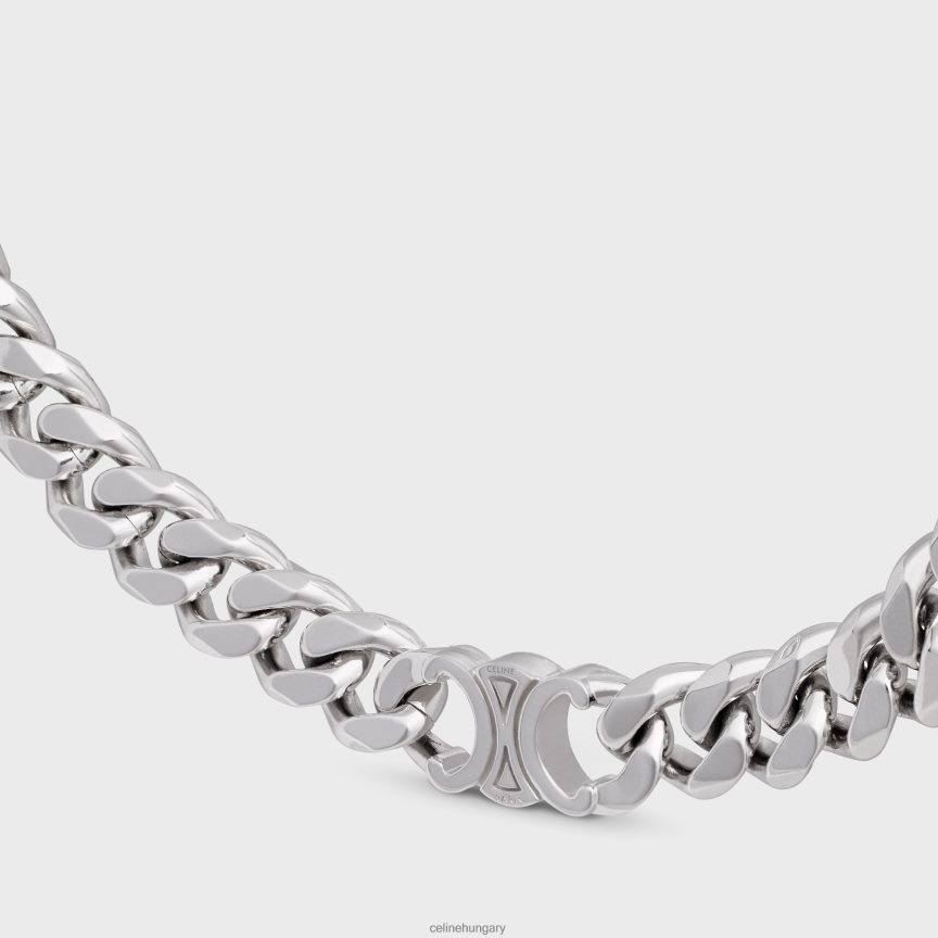 kiegészítők CELINE triomphe gourmette nyaklánc sárgarézből, ródium bevonattal ezüst férfiak J6P4882277