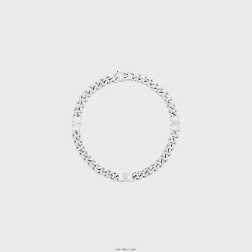 kiegészítők CELINE triomphe kis ínyenc karkötő sárgarézből, ródium bevonattal ezüst férfiak J6P4882279