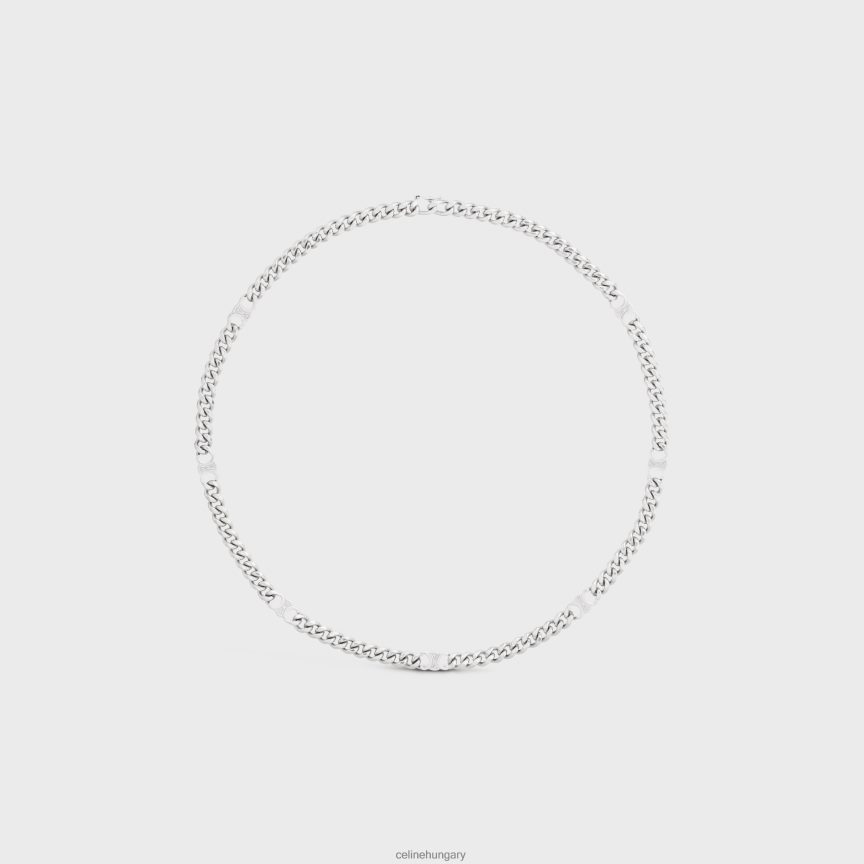 kiegészítők CELINE triomphe kis ínyenc nyaklánc sárgarézből ródium bevonattal ezüst férfiak J6P4882278