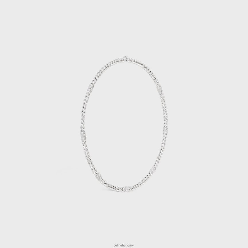 kiegészítők CELINE triomphe kis ínyenc nyaklánc sárgarézből ródium bevonattal ezüst férfiak J6P4882278