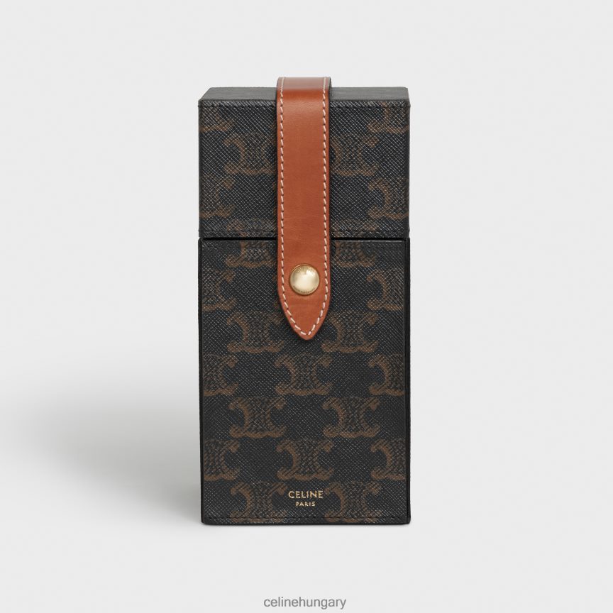 kiegészítők CELINE Case 1 parfüm 6,8 fl.oz triomphe vászonból és természetes borjúbőrből Cser férfiak J6P4881467