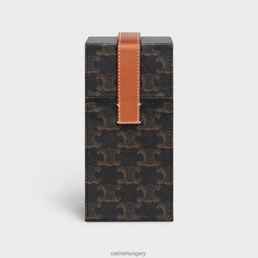 kiegészítők CELINE Case 1 parfüm 6,8 fl.oz triomphe vászonból és természetes borjúbőrből Cser férfiak J6P4881467