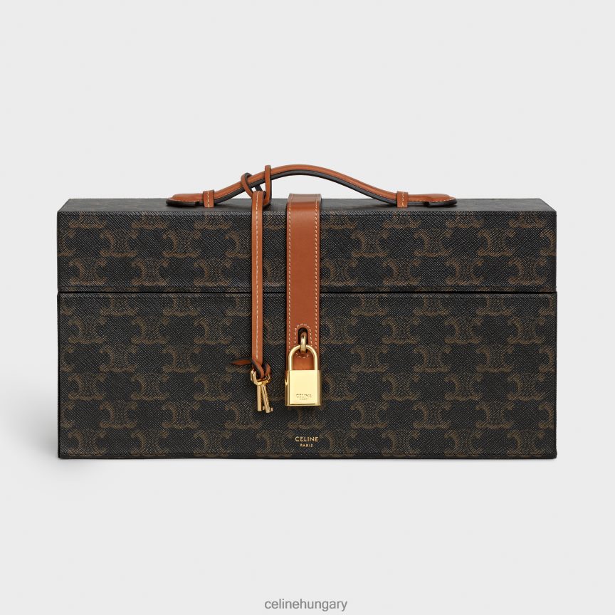 kiegészítők CELINE Case 5 parfüm 3,4 fl.oz triomphe vászonból és természetes borjúbőrből Cser férfiak J6P4881469