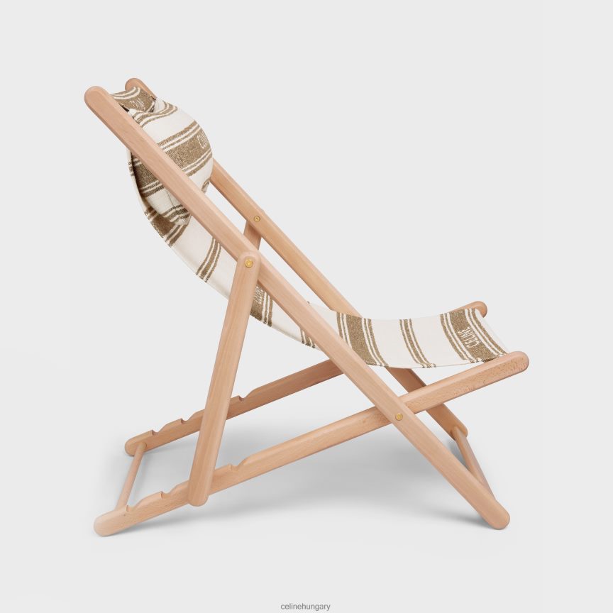 kiegészítők CELINE Fából és textilből készült nyugágy, jacquard barna/bézs férfiak J6P4881693