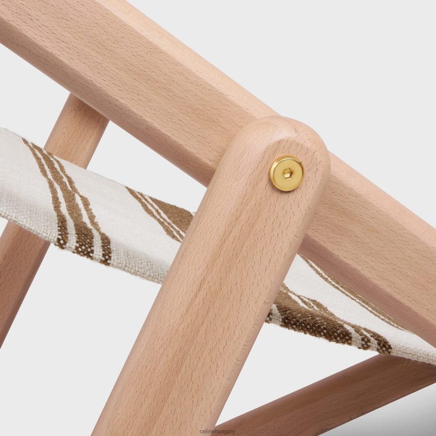 kiegészítők CELINE Fából és textilből készült nyugágy, jacquard barna/bézs férfiak J6P4881693