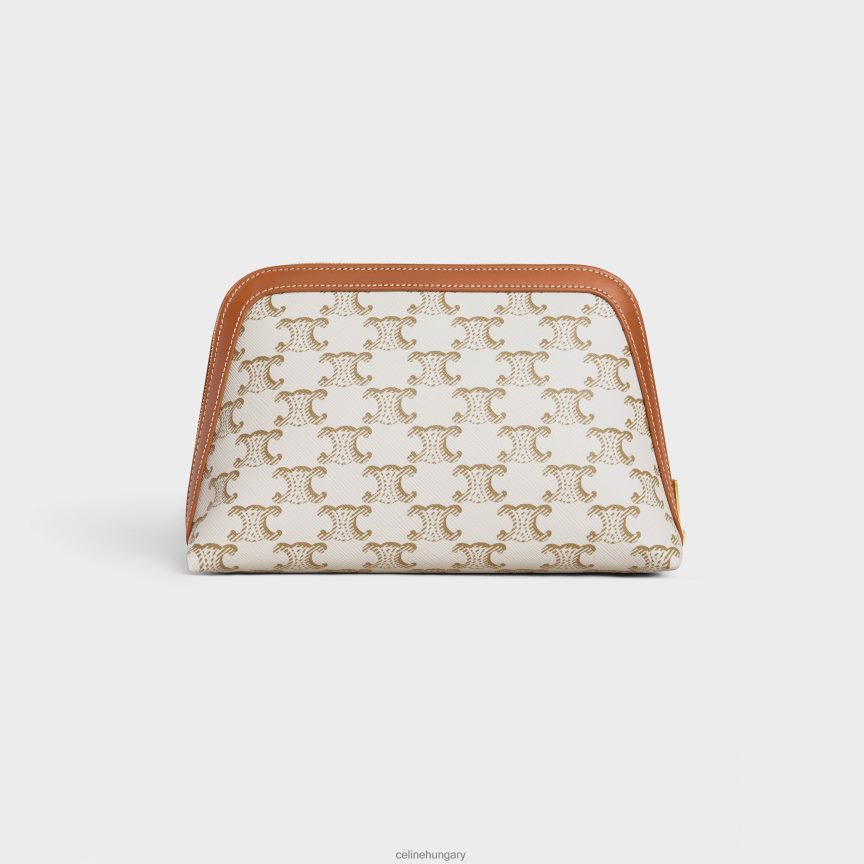 kiegészítők CELINE Közepes kozmetikai tasak triomphe vászonból és borjúbőrből fehér férfiak J6P4881575