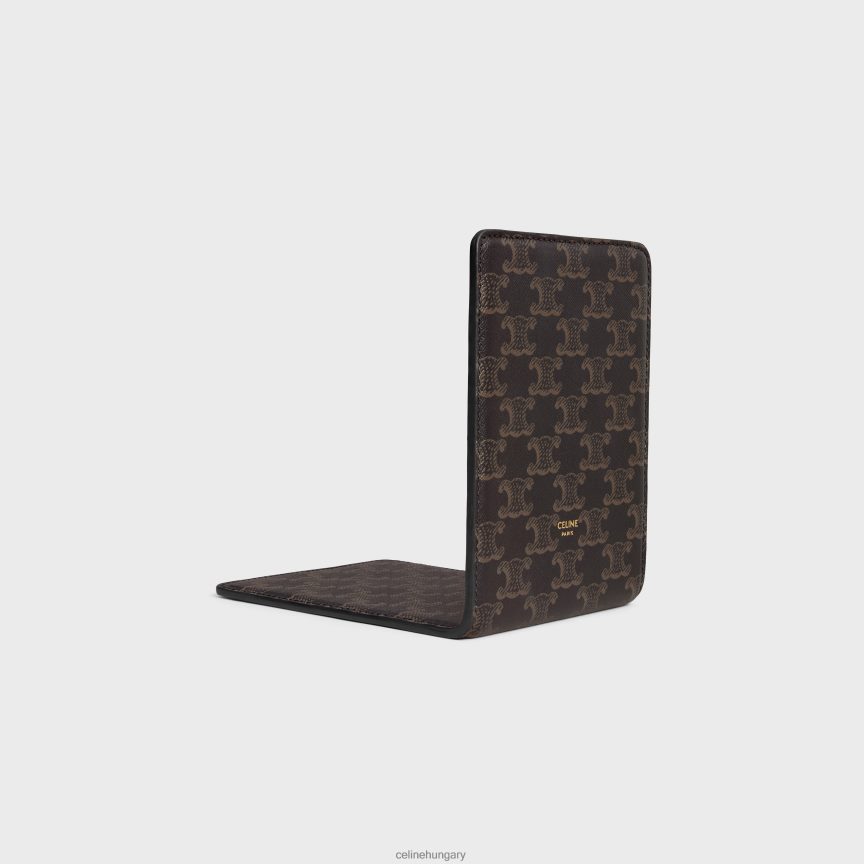 kiegészítők CELINE báránybőr könyvtartó triumphos vászonnyomattal fekete/barna férfiak J6P4881656