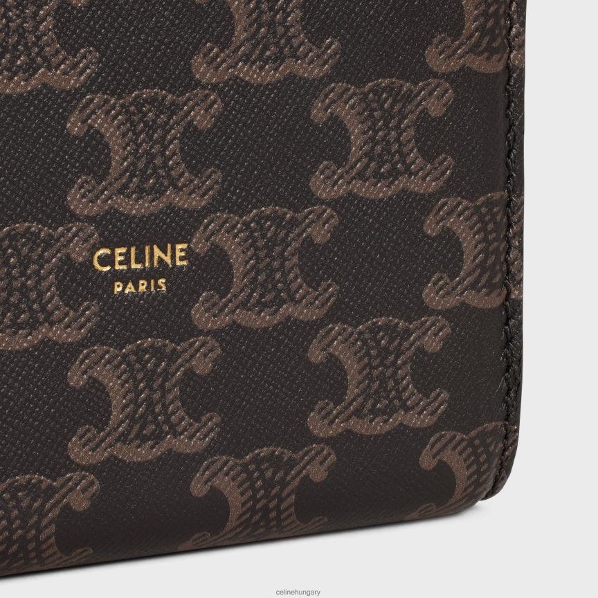 kiegészítők CELINE báránybőr könyvtartó triumphos vászonnyomattal fekete/barna férfiak J6P4881656