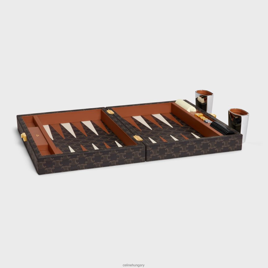 kiegészítők CELINE backgammon triomphe vászonban fekete/barna férfiak J6P4881663