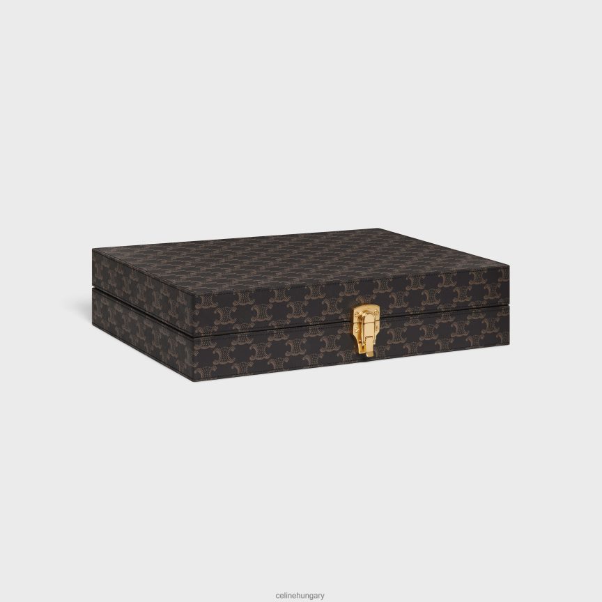 kiegészítők CELINE backgammon triomphe vászonban fekete/barna férfiak J6P4881663