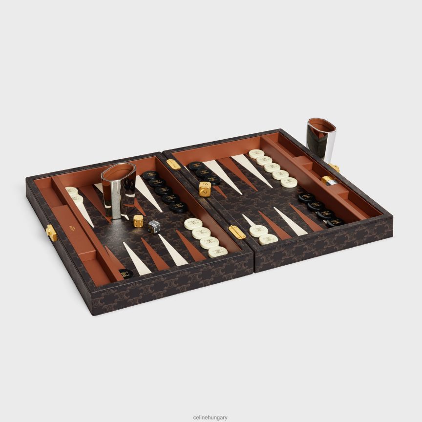 kiegészítők CELINE backgammon triomphe vászonban fekete/barna férfiak J6P4881663