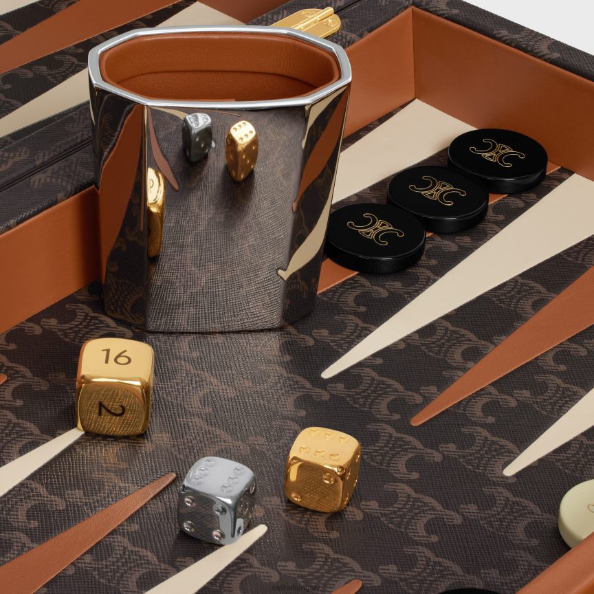 kiegészítők CELINE backgammon triomphe vászonban fekete/barna férfiak J6P4881663