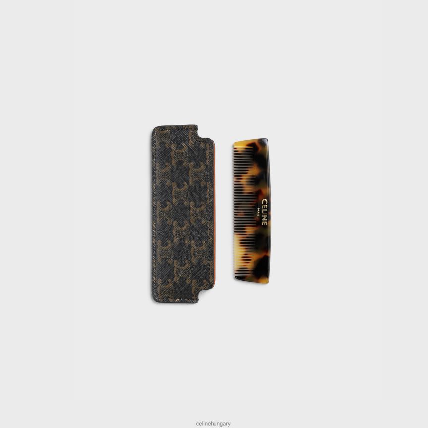 kiegészítők CELINE bajuszfésű diadalvásznon tokkal fekete/barna férfiak J6P4881616