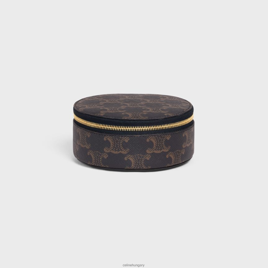 kiegészítők CELINE cipzáras kerek tok triumph vászonból és borjúbőrből Cser férfiak J6P4881592