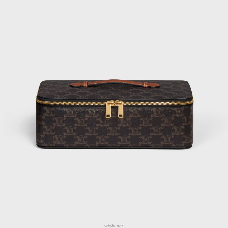 kiegészítők CELINE felső fogantyús nagy piperetáska triumph vászonból és borjúbőrből Cser férfiak J6P4881589