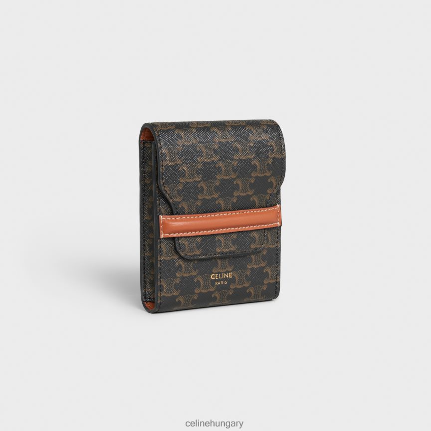 kiegészítők CELINE játékkártya tok triumf vászonból és báránybőrből fekete férfiak J6P4881670