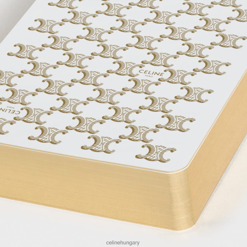 kiegészítők CELINE játékkártya tok triumph vászonból és báránybőrből fekete-fehér férfiak J6P4881669