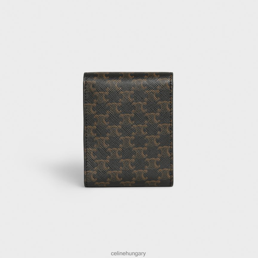 kiegészítők CELINE játékkártya tok triumph vászonból és báránybőrből fekete-fehér férfiak J6P4881669