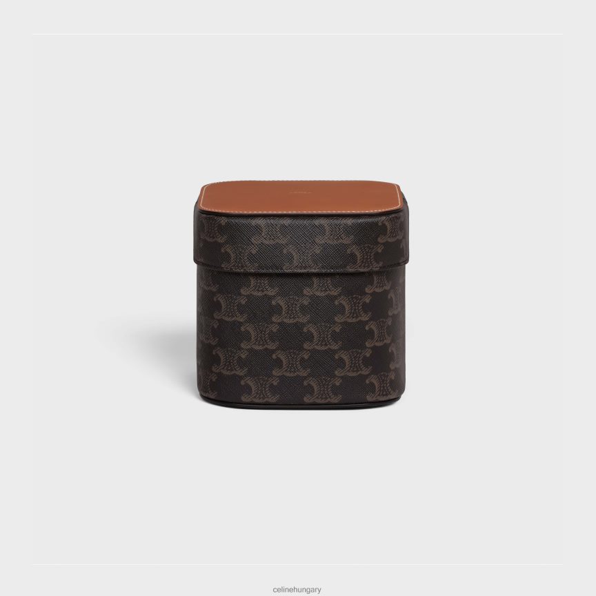 kiegészítők CELINE közepes doboz triumph vászonból és borjúbőrből Cser férfiak J6P4881537