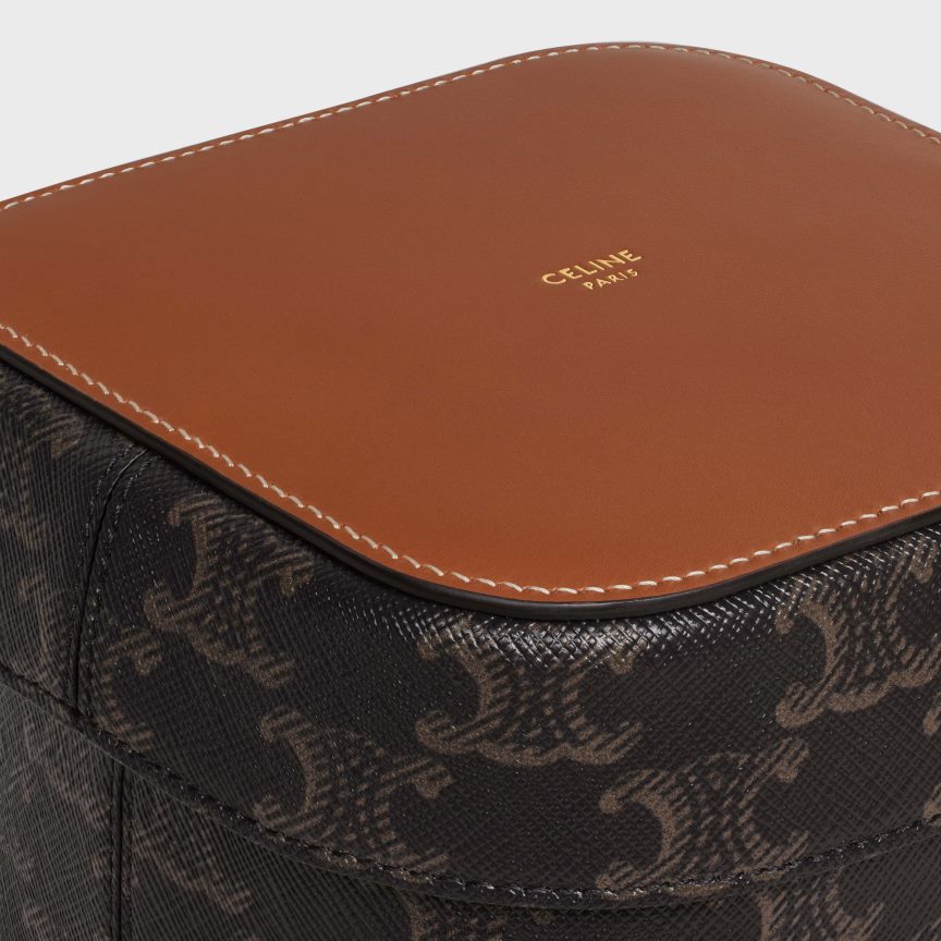 kiegészítők CELINE közepes doboz triumph vászonból és borjúbőrből Cser férfiak J6P4881537