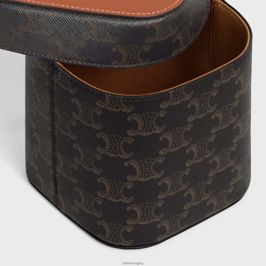 kiegészítők CELINE közepes doboz triumph vászonból és borjúbőrből Cser férfiak J6P4881537