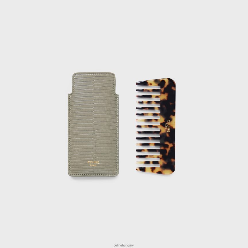 kiegészítők CELINE kis hajfésű gyíkban zöld agyag férfiak J6P4881612