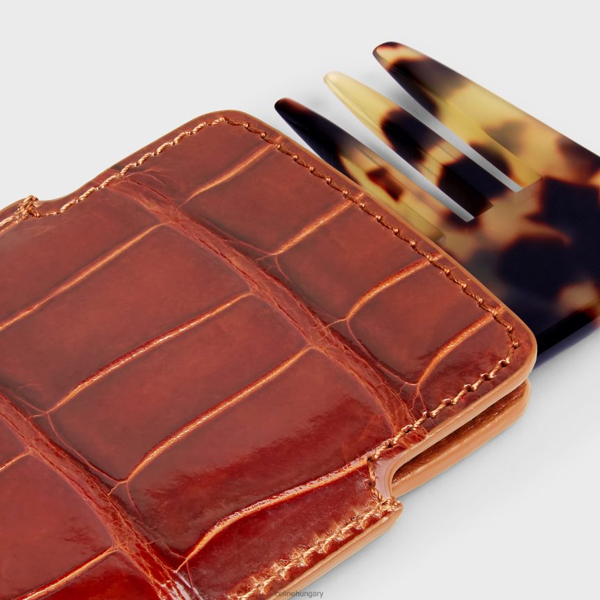 kiegészítők CELINE kis hajfésű krokodilban juharfa férfiak J6P4881611