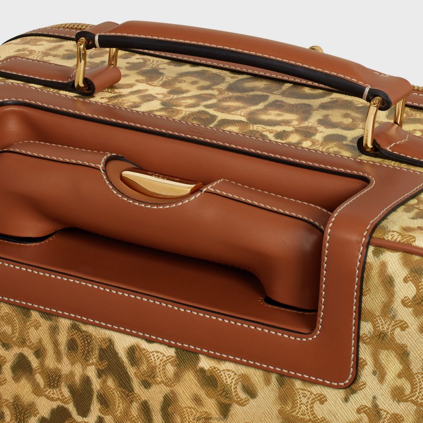 kiegészítők CELINE kis kocsi triumph vászon nyomattal és borjúbőrrel leopárd férfiak J6P4881625