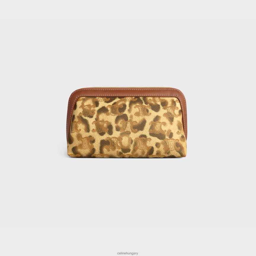 kiegészítők CELINE kis kozmetikai tasak triumph vászon nyomattal és borjúbőrrel leopárd férfiak J6P4881569