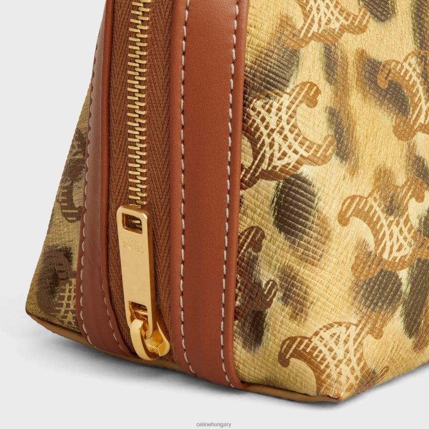 kiegészítők CELINE kis kozmetikai tasak triumph vászon nyomattal és borjúbőrrel leopárd férfiak J6P4881569