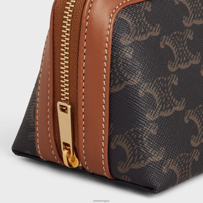 kiegészítők CELINE kis kozmetikai tasak triumph vászonból és borjúbőrből Cser férfiak J6P4881573