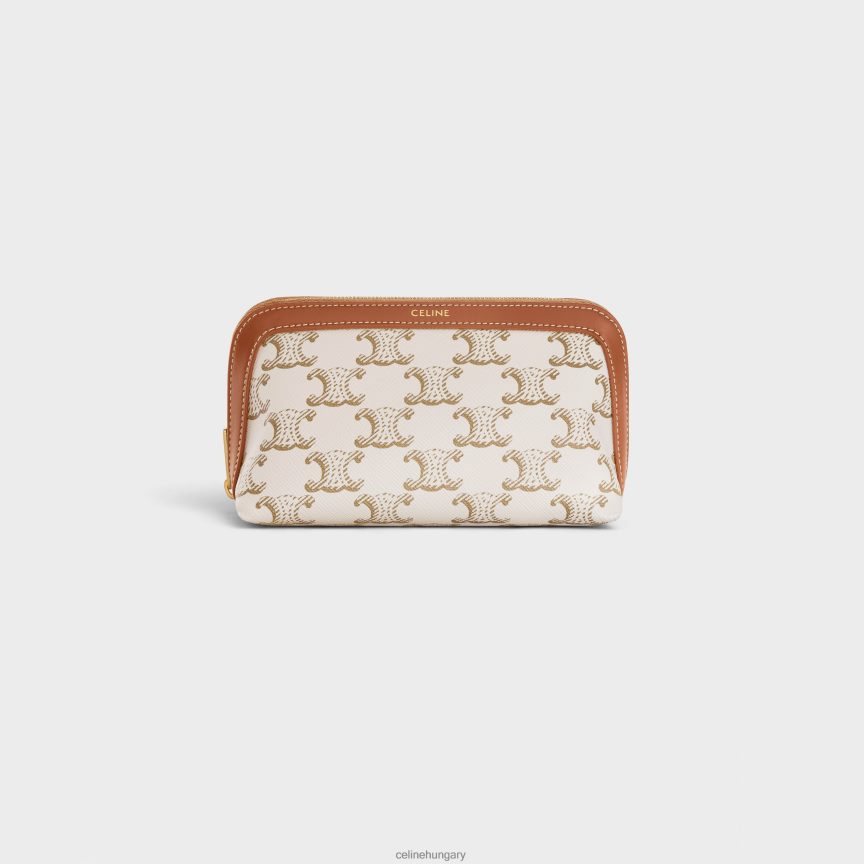 kiegészítők CELINE kis kozmetikai tasak triumph vászonból és borjúbőrből fehér férfiak J6P4881576