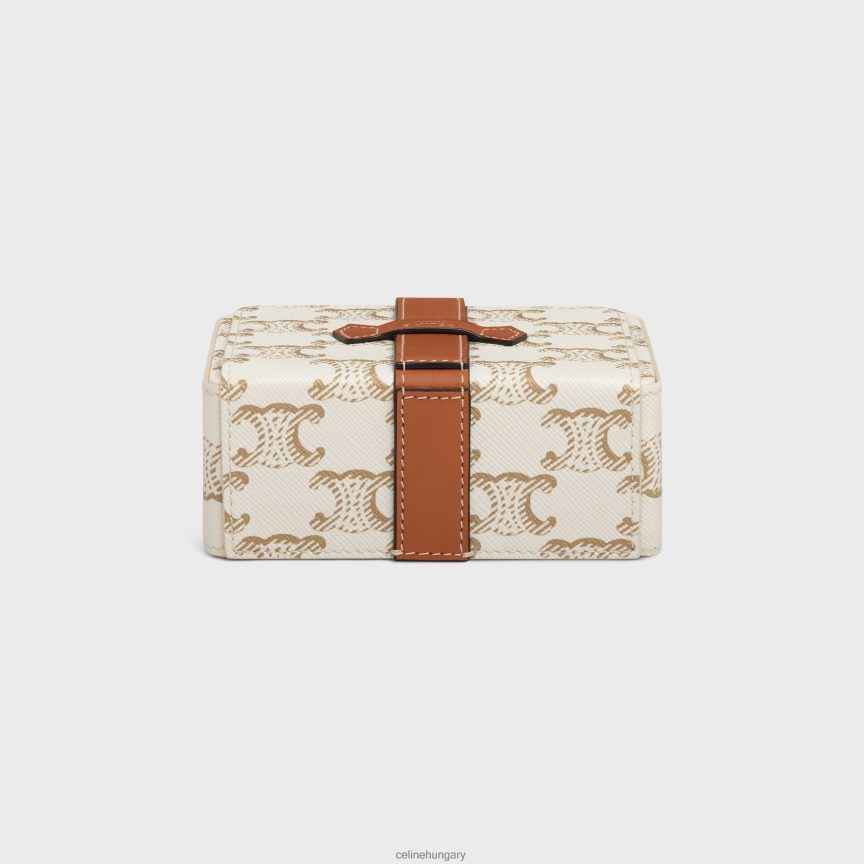 kiegészítők CELINE kis ékszertok triumph vászonból és borjúbőrből fehér férfiak J6P4881564