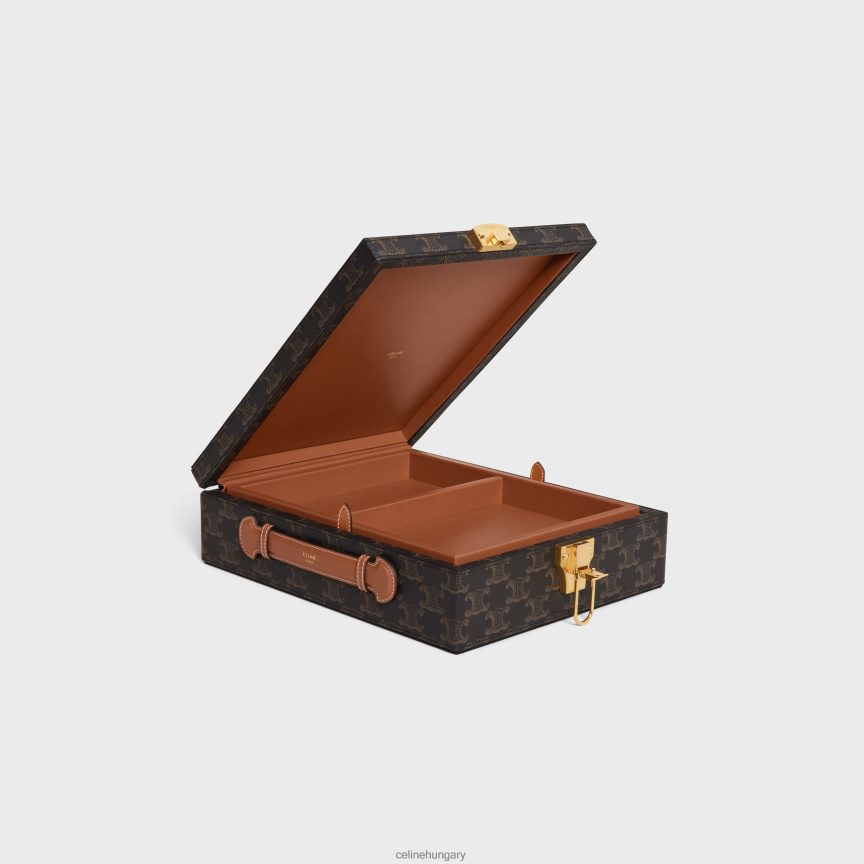 kiegészítők CELINE kis írószertartó tok triumph vászonból és borjúbőrből Cser férfiak J6P4881637