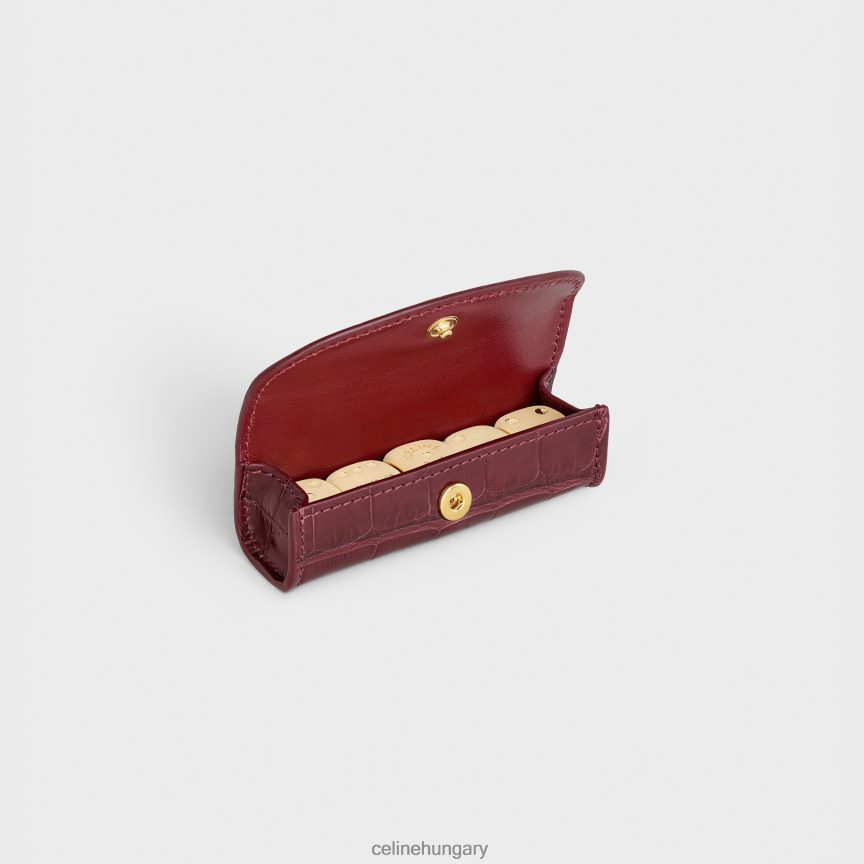 kiegészítők CELINE kockatartó aligátorban Burgundia férfiak J6P4881673