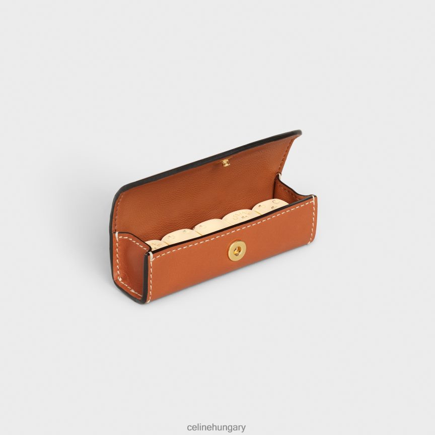 kiegészítők CELINE kockatartó természetes borjúbőrből Cser férfiak J6P4881675