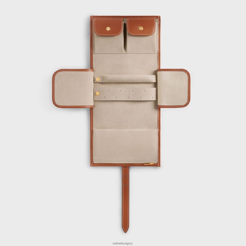 kiegészítők CELINE ékszertasak textilből és borjúbőrből természetes/barna férfiak J6P4881595