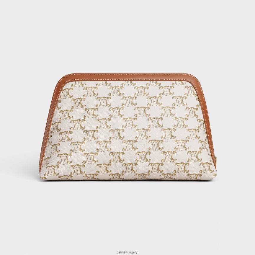 kiegészítők CELINE nagy kozmetikai tasak triumph vászonból és borjúbőrből fehér férfiak J6P4881574